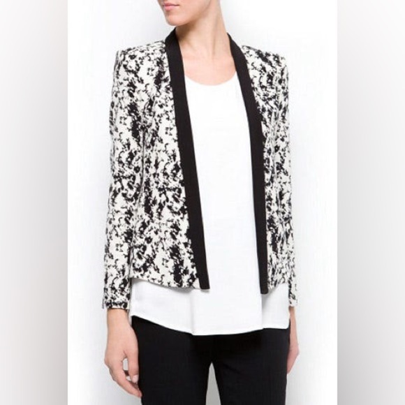 MANGO MNG Collection Black & White Open Blazer - Size 4 - Picture 6 of 14